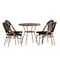 Flash Furniture Marseille French Bistro 31.5in. Table, Black Textilene, Glass Top w/4 Stack Chairs - Natural Frame SDA-AD641011-80-4107-BK-NAT-GG - alternate 7